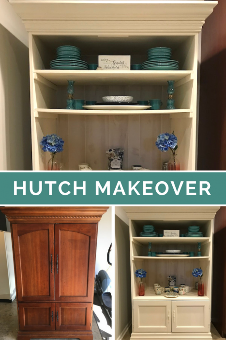 DIY Hutch Makeover - Cheap TV Stand Turned Kitchen Hutch